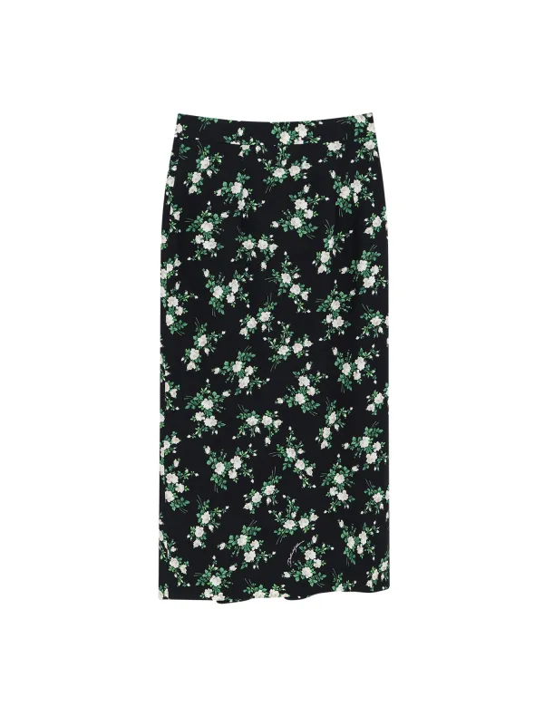 Silk Skirt With Floral Print sold by Wanan Luxury