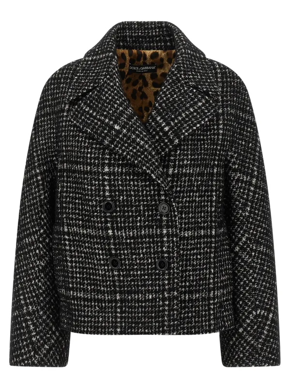 Houndstooth Coat Coats And Trench Coats White/Black sold by Wanan Luxury