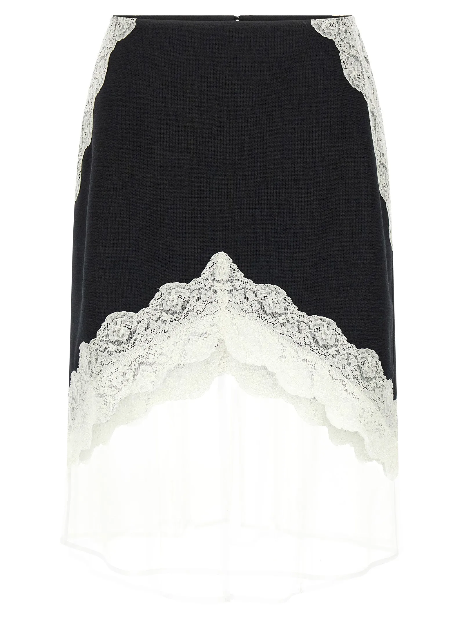 Organza Lace Wool Skirt Skirts White/Black sold by Wanan Luxury