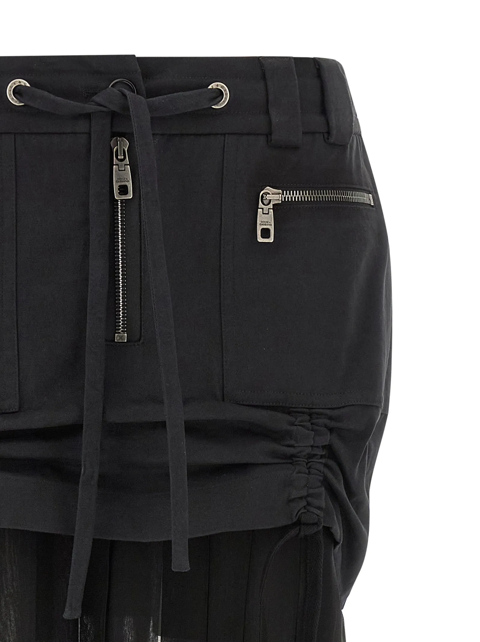 Twill And Chiffon Skirt Skirts Black sold by Wanan Luxury product image thumbnail 3