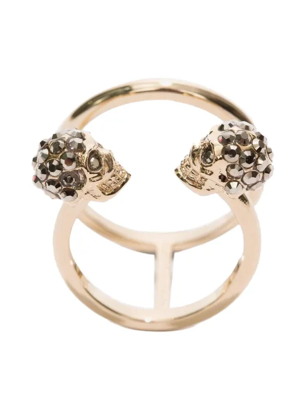 Twin Skull Double Ring made by Alexander McQueen