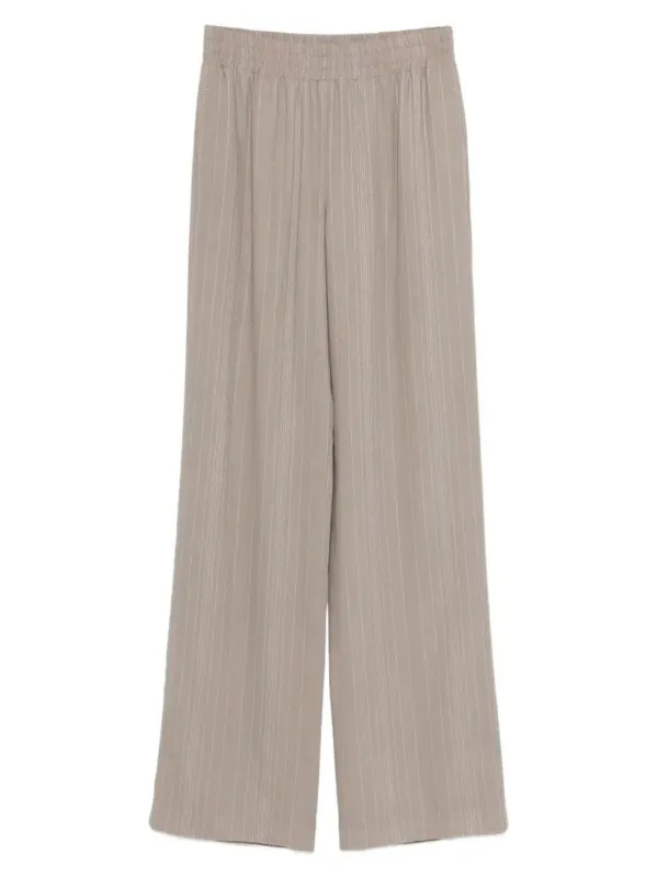 Pinstripe Motif And Elasticated Waist Wool Blend Pants made by Golden Goose