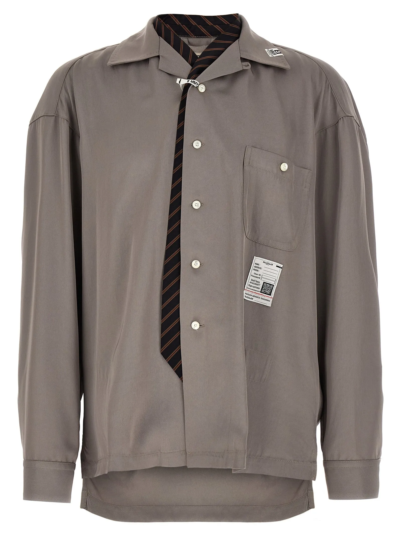 Tie Combined Shirt And Blouse Gray sold by Wanan Luxury