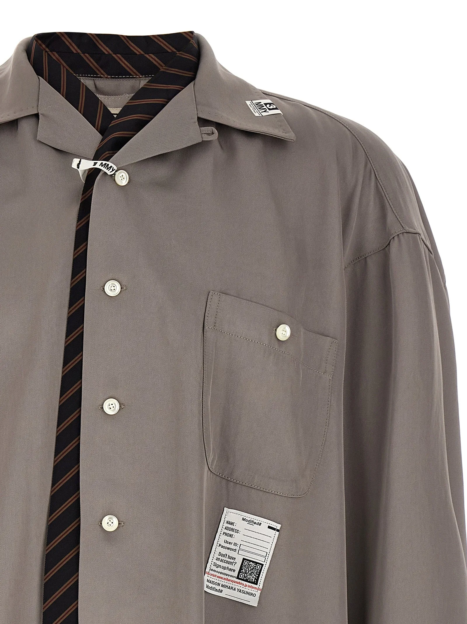 Tie Combined Shirt And Blouse Gray sold by Wanan Luxury product image thumbnail 3