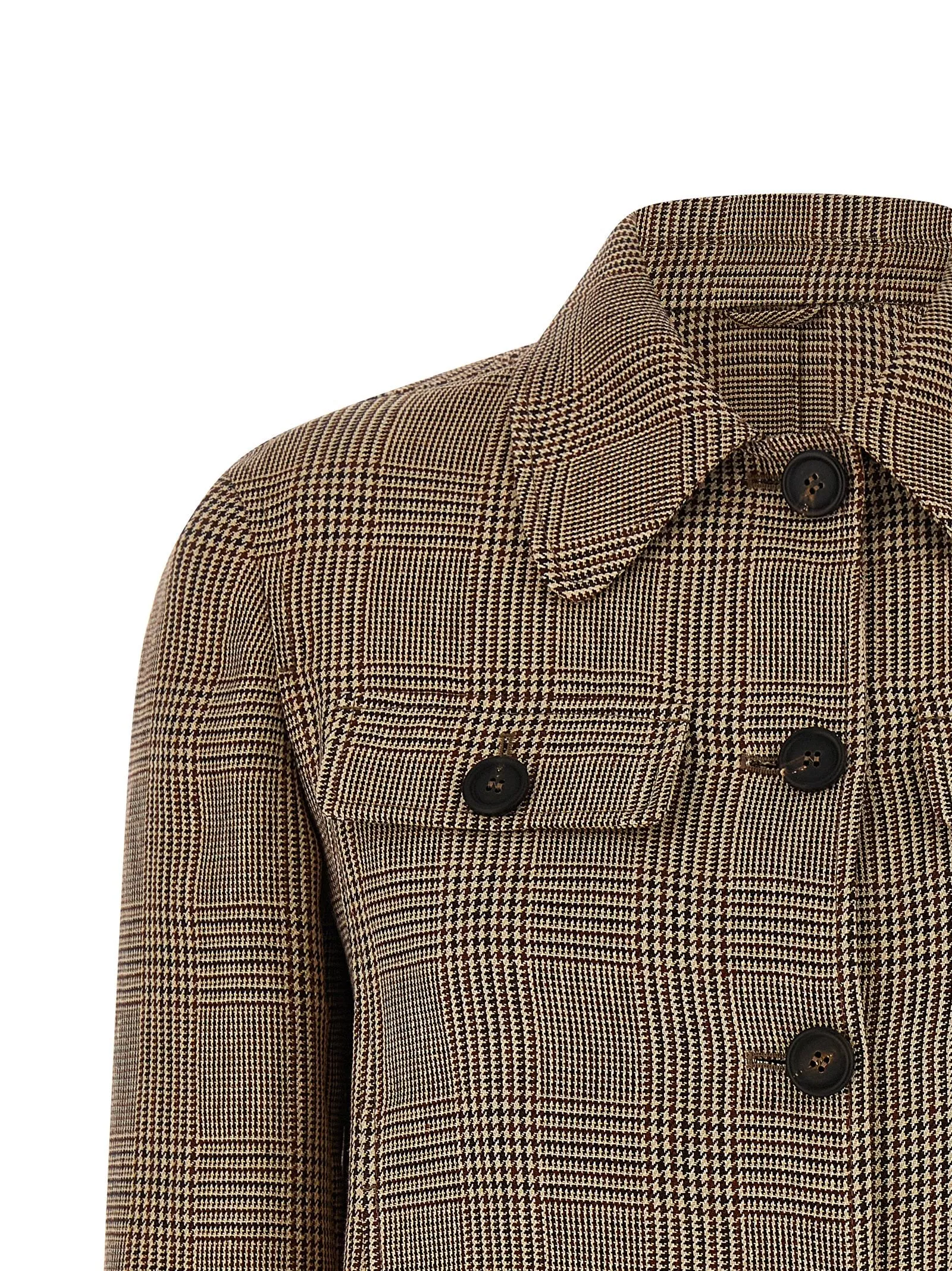 Prince Of Wales Jacket Puffer Jackets Brown sold by Wanan Luxury product image thumbnail 3
