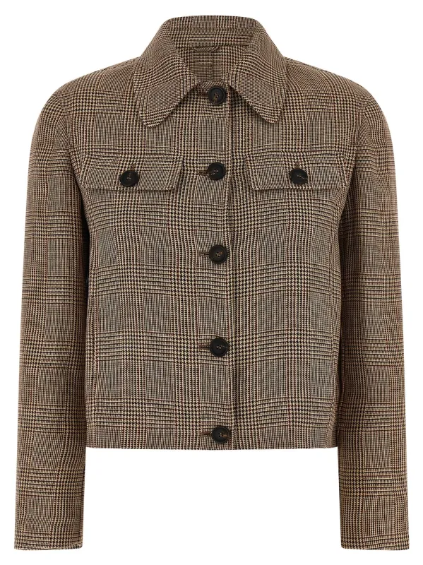 Prince Of Wales Jacket Puffer Jackets Brown made by Brunello Cucinelli
