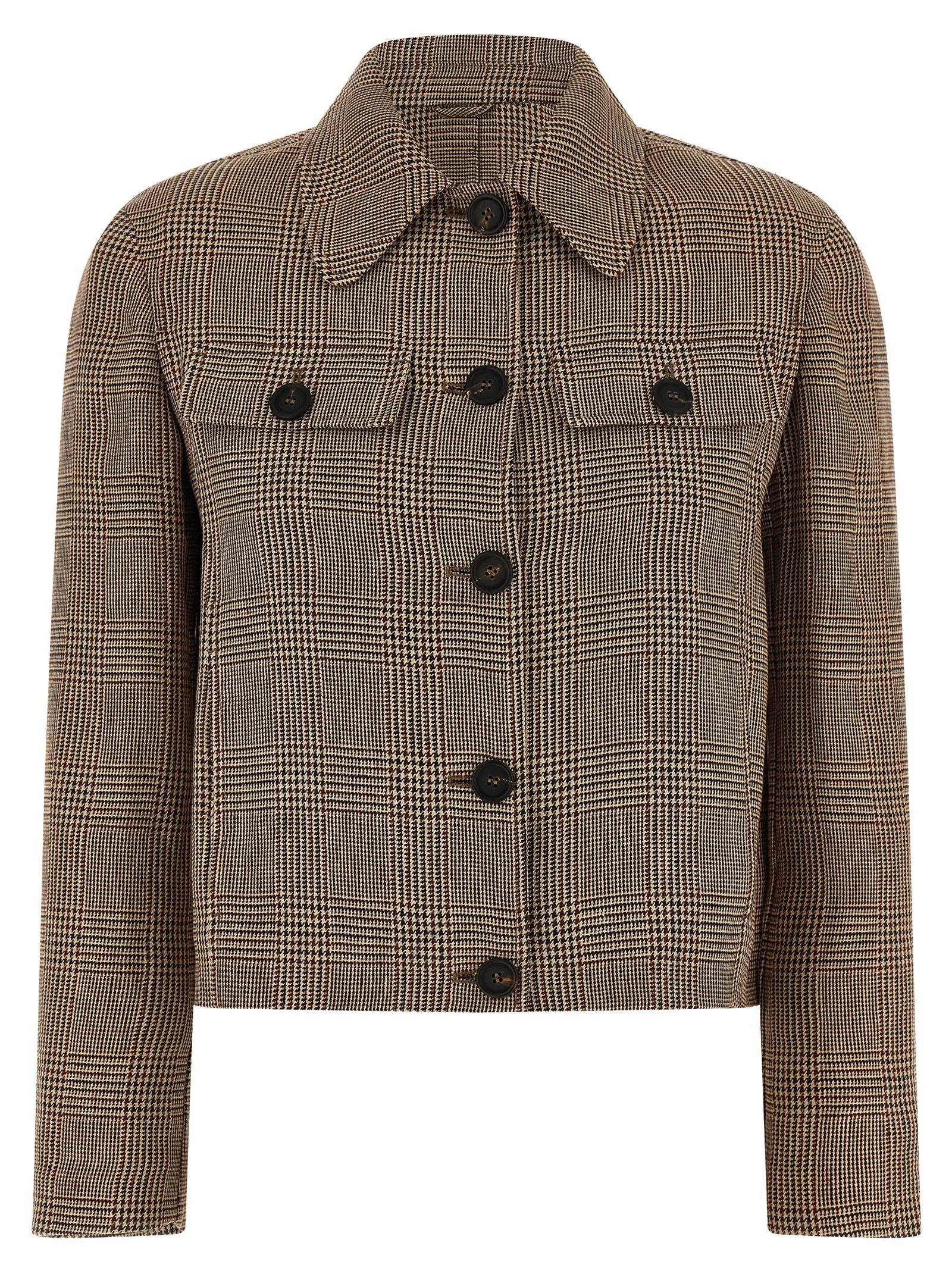 Prince Of Wales Jacket Puffer Jackets Brown sold by Wanan Luxury