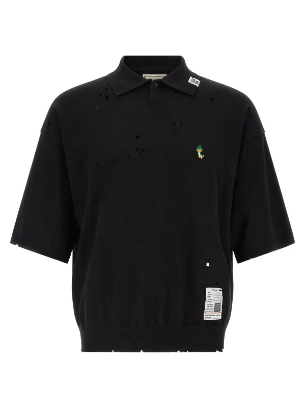 Embroidery Shirt Polo Black made by Maison MIHARA YASUHIRO