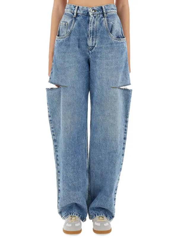 Jeans With Cut Out Detail made by Maison Margiela