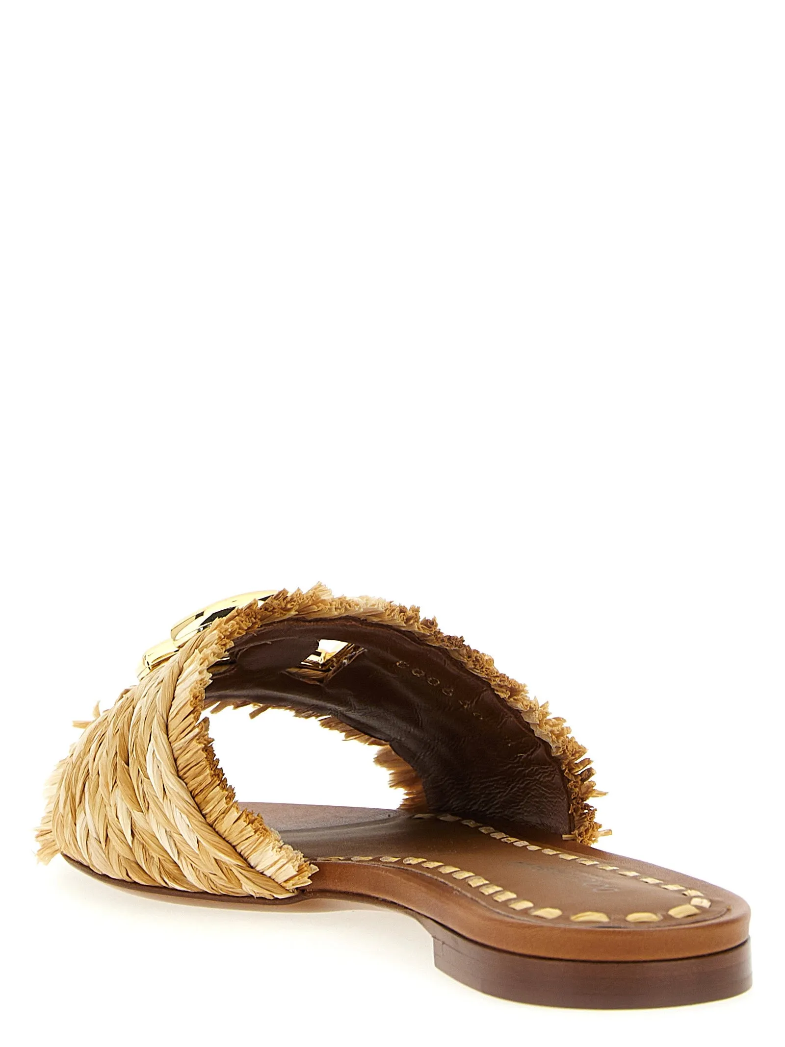 Raffia Braid Slides Sandals Brown sold by Wanan Luxury product image thumbnail 3