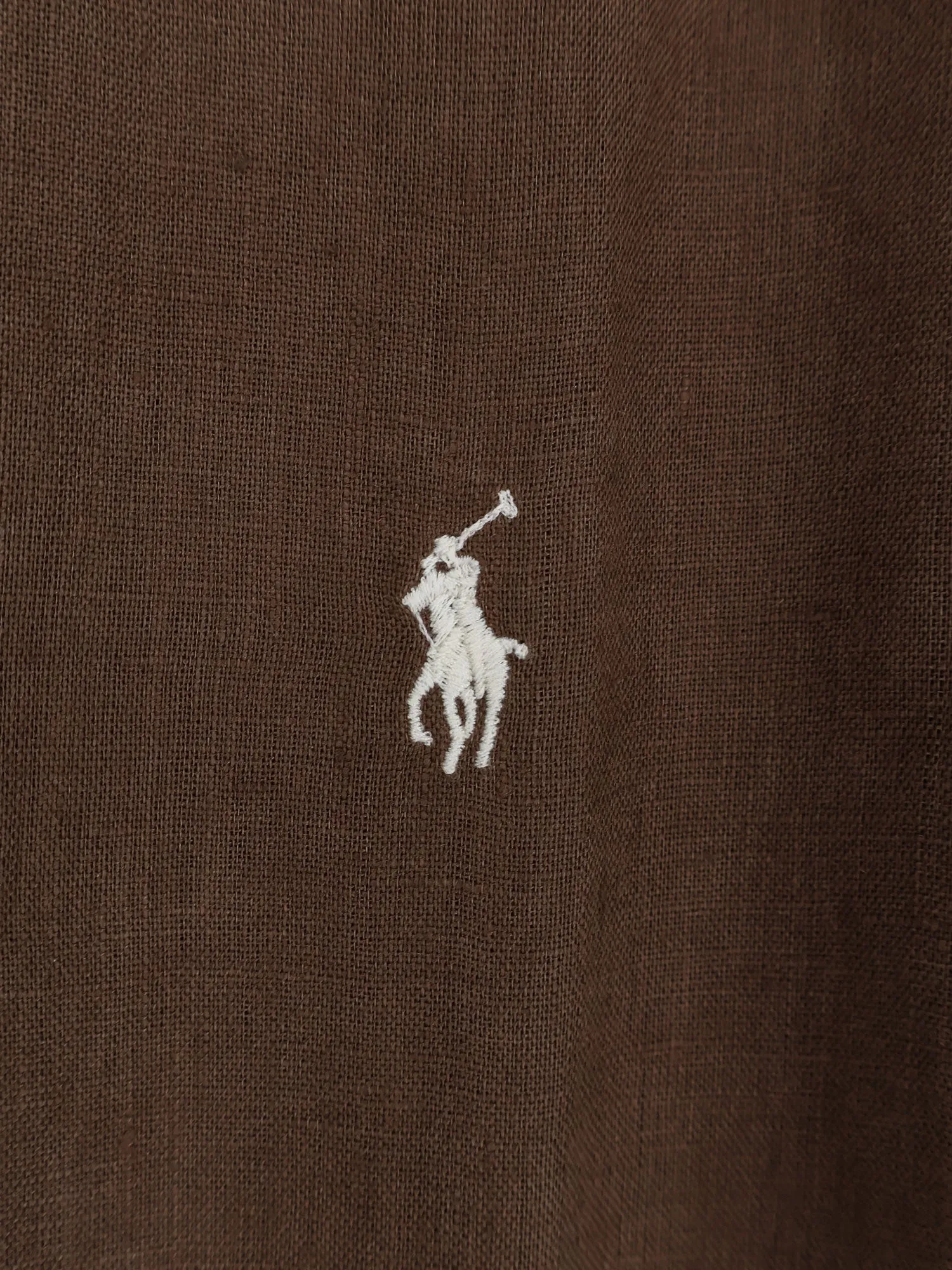 Linen Shirt With Logo Embroidery sold by Wanan Luxury product image thumbnail 3
