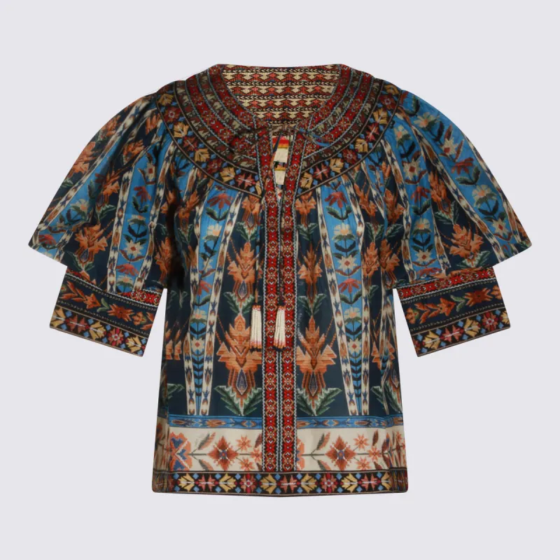Top Embroidered Tapestry Blue sold by Wanan Luxury
