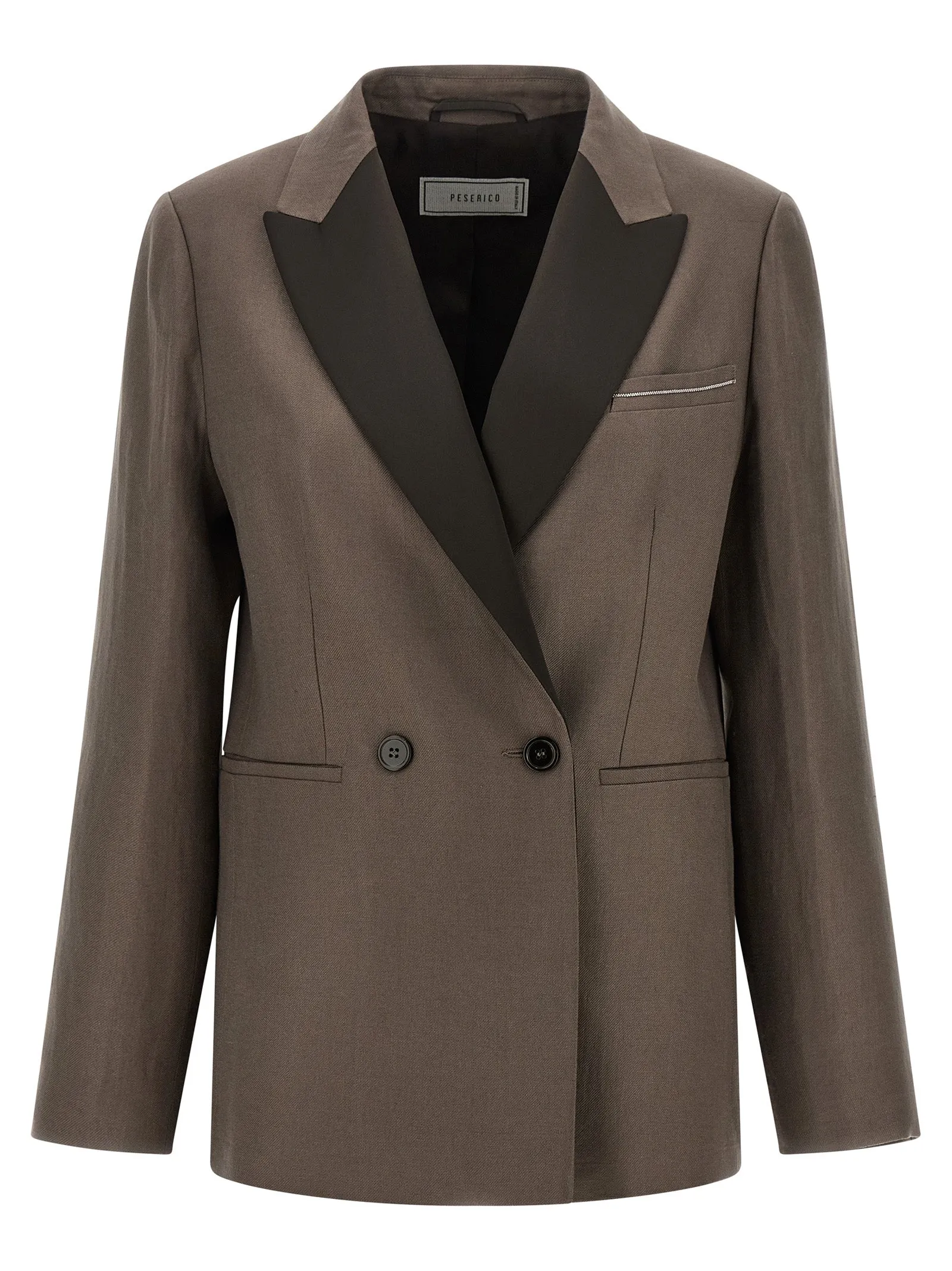Satin Linen Blazer Blazers Brown sold by Wanan Luxury