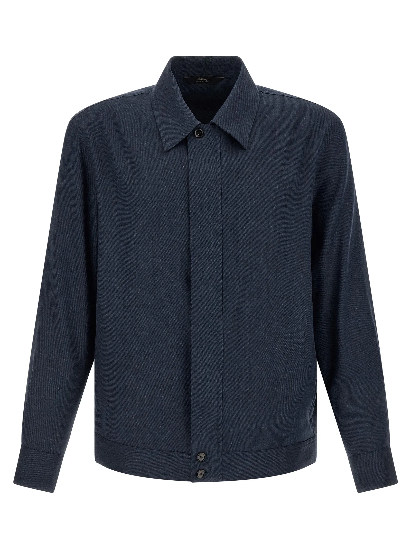 Linen Wool Blouson Puffer Jackets Blue sold by Wanan Luxury