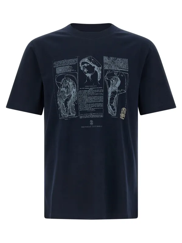 Printed T-Shirt Blue sold by Wanan Luxury