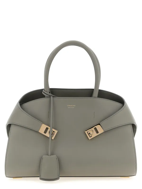 Hug (M) Hand Bags Gray made by Salvatore Ferragamo