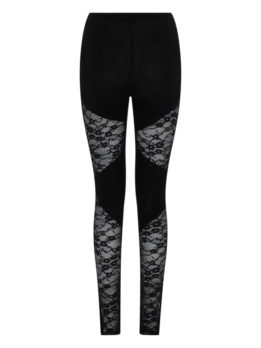 Patchwork Leggings With Lace Inserts sold by Wanan Luxury product image thumbnail 2