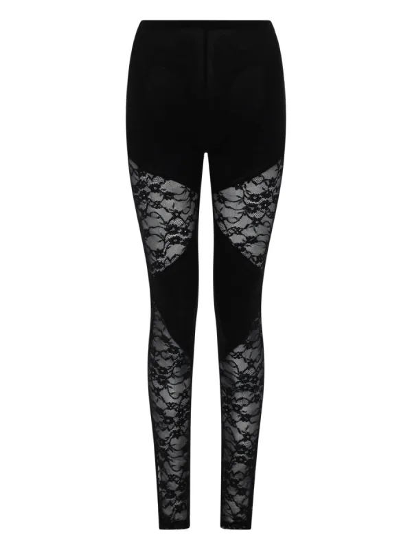 Patchwork Leggings With Lace Inserts sold by Wanan Luxury