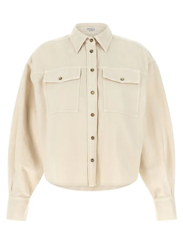 Linen Cotton Shirt Shirt And Blouse Beige sold by Wanan Luxury