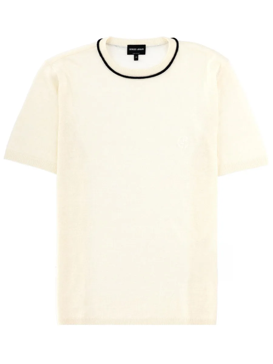 Linen And Silk T-Shirt sold by Wanan Luxury