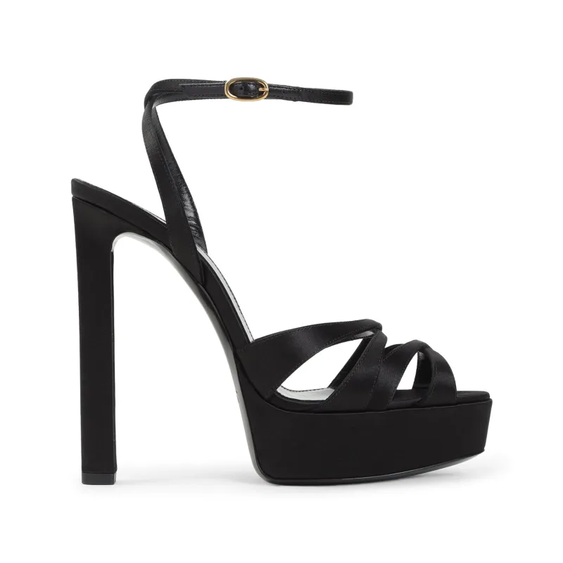 Sandals Black made by Yves Saint Laurent