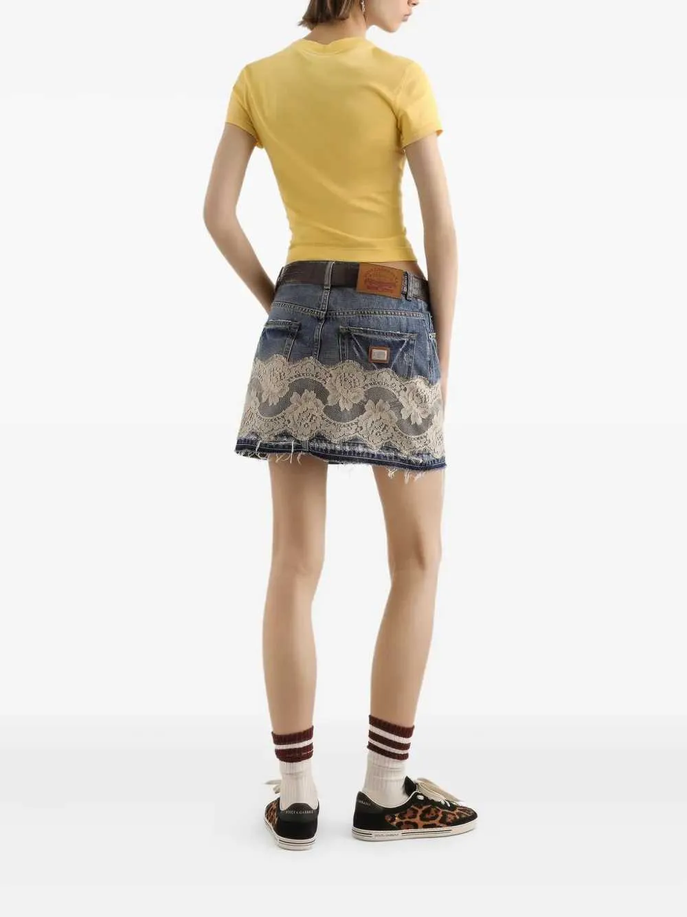 Miniskirt With Lace Inserts sold by Wanan Luxury product image thumbnail 3
