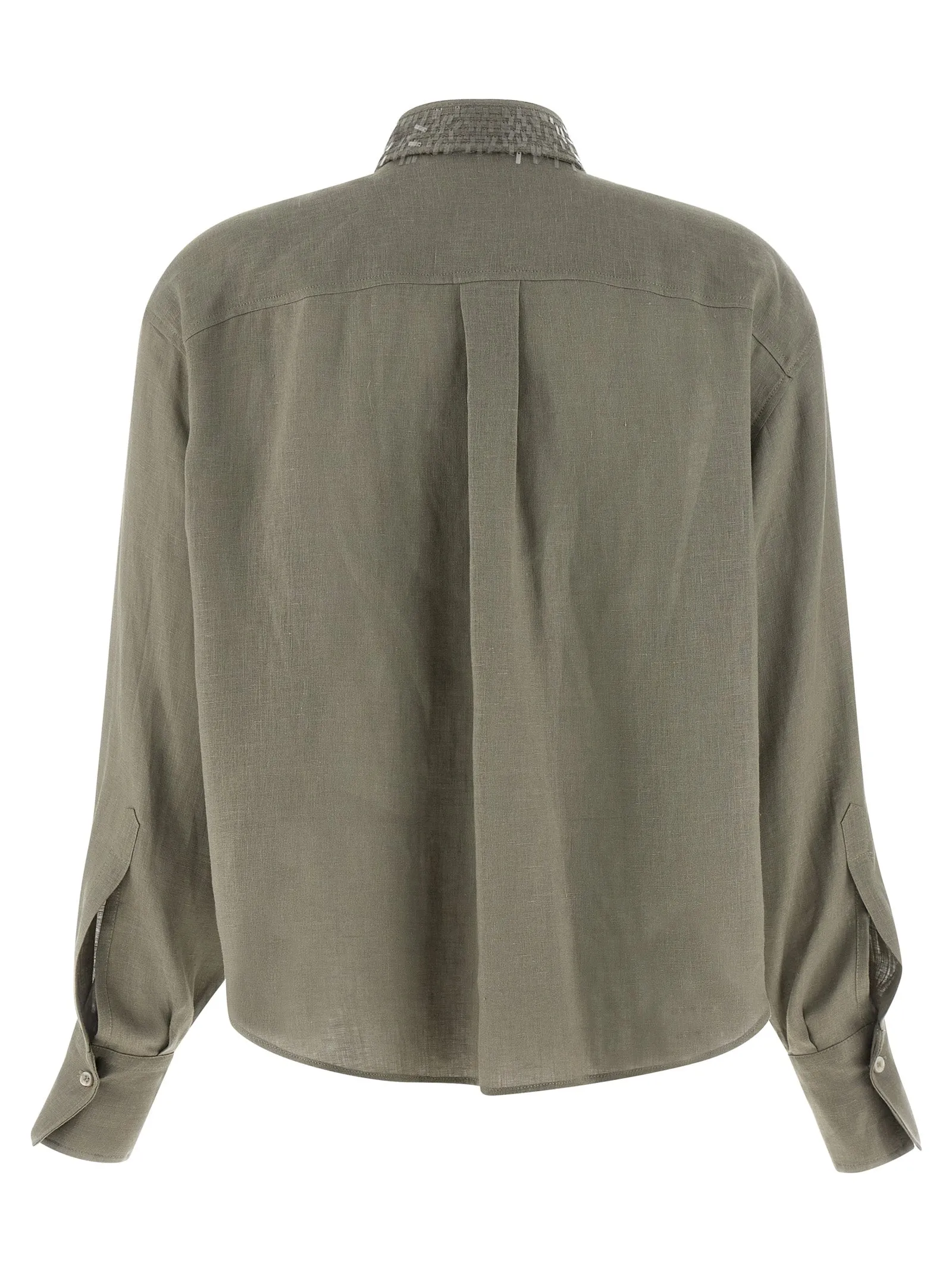 Sequin Collar Shirt Shirt And Blouse Green sold by Wanan Luxury product image thumbnail 2