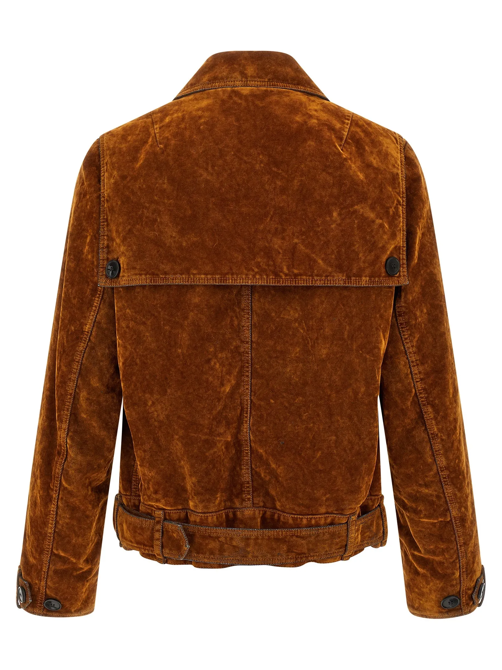 Velvet Biker Jacket Puffer Jackets Brown sold by Wanan Luxury product image thumbnail 2