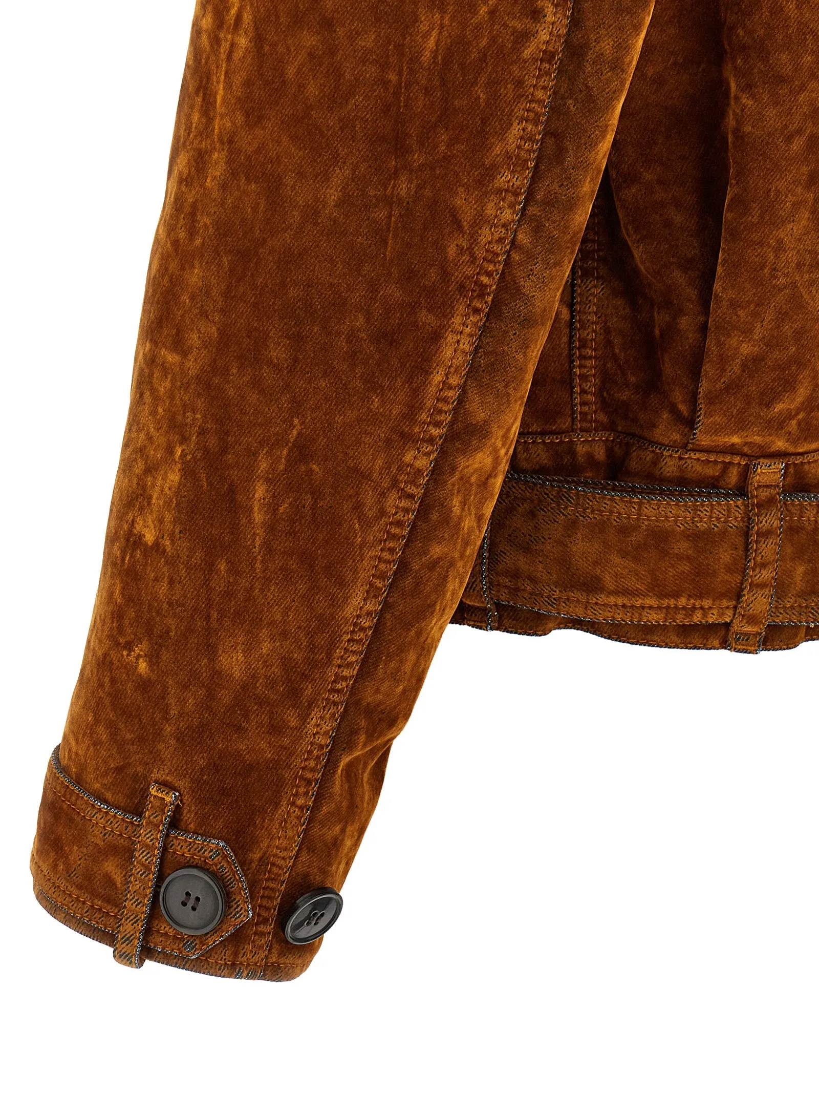 Velvet Biker Jacket Puffer Jackets Brown sold by Wanan Luxury product image thumbnail 4