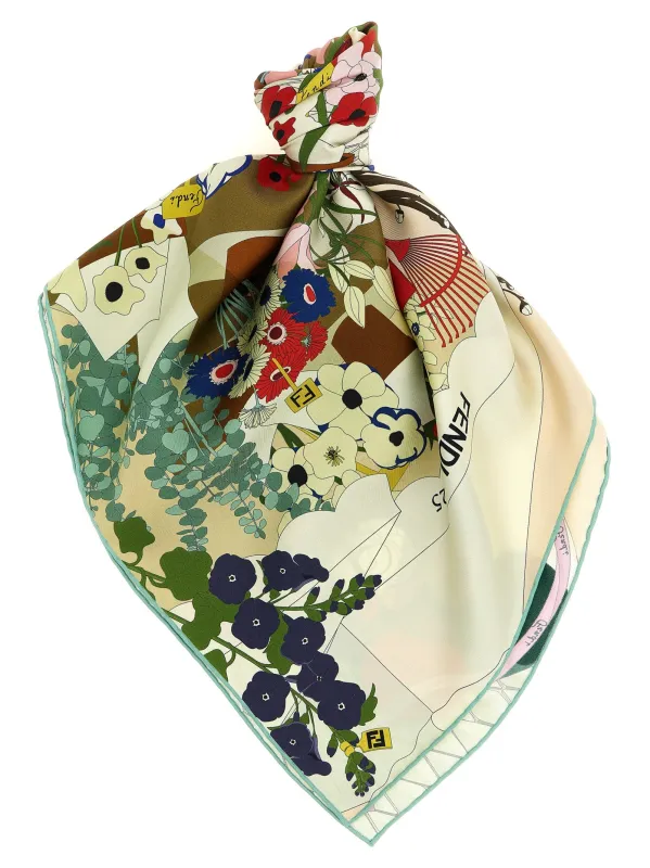 Fendi Florist Scarves And Foulards Multicolor sold by Wanan Luxury