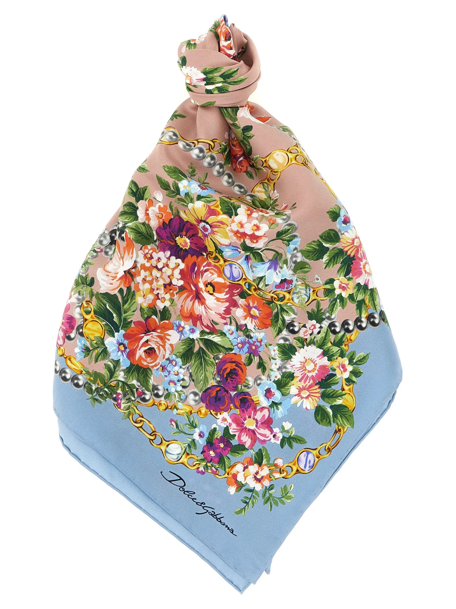 Mazzolini Di Fiori Scarves And Foulards Light Blue sold by Wanan Luxury