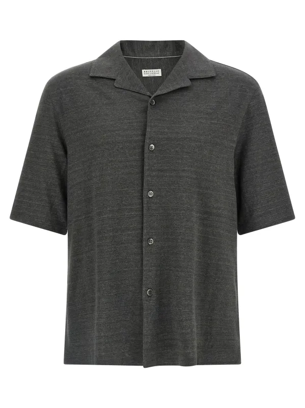 Camp Shirt And Blouse Gray made by Brunello Cucinelli