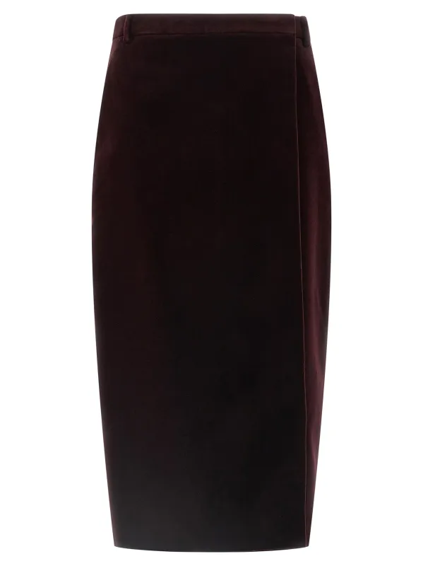 Velvet Skirt Skirts Bordeaux made by Yves Saint Laurent