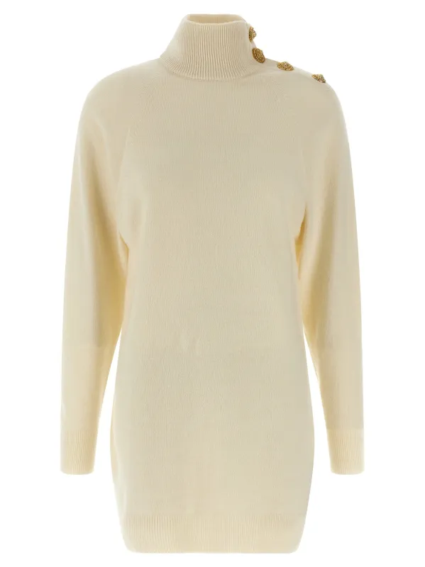 Cashmere Wool Dress Dresses Beige made by Balmain