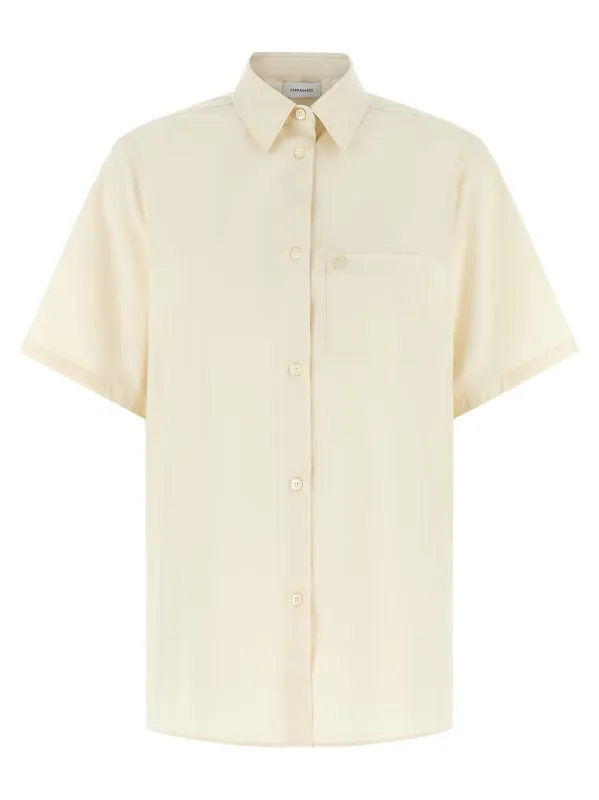 Gancini Shirt And Blouse Beige made by Salvatore Ferragamo