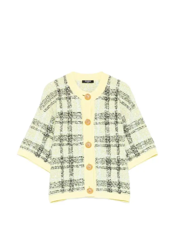 Checked Cardigan made by Balmain