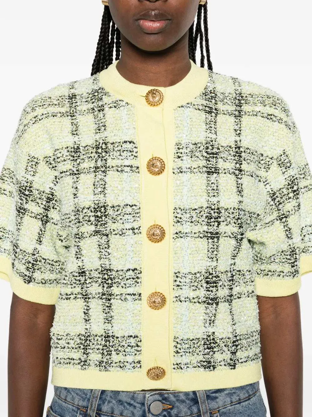 Checked Cardigan sold by Wanan Luxury product image thumbnail 5