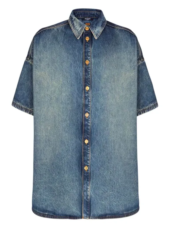 Short-Sleeved Button-Up Shirt sold by Wanan Luxury