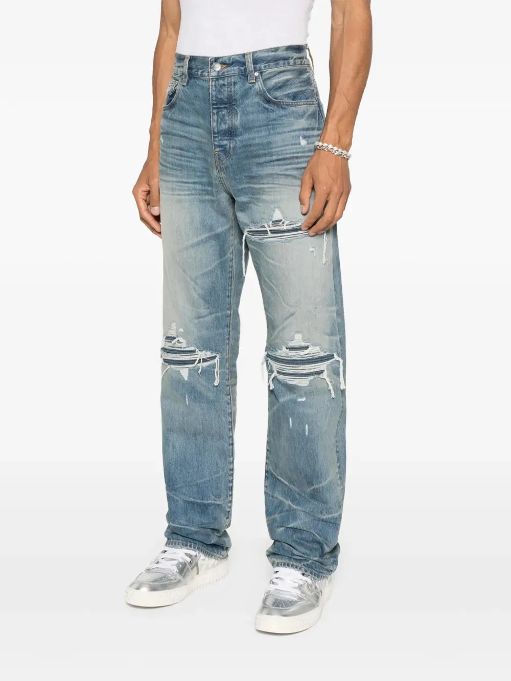 Distressed Straight-Leg Jeans sold by Wanan Luxury product image thumbnail 3