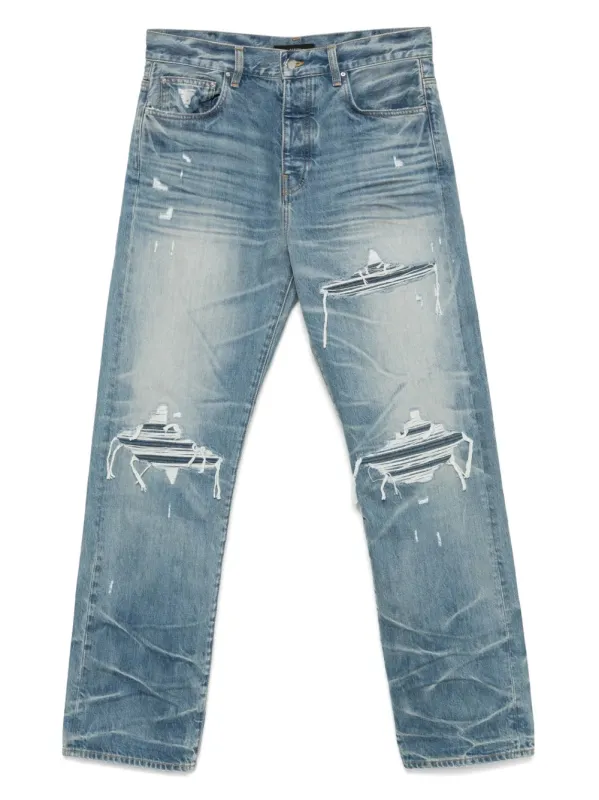 Distressed Straight-Leg Jeans made by AMIRI