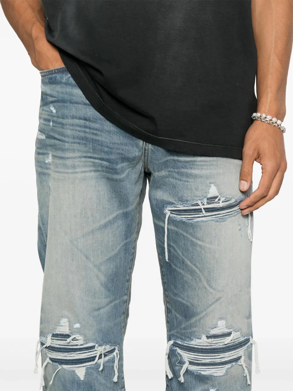 Distressed Straight-Leg Jeans sold by Wanan Luxury product image thumbnail 5
