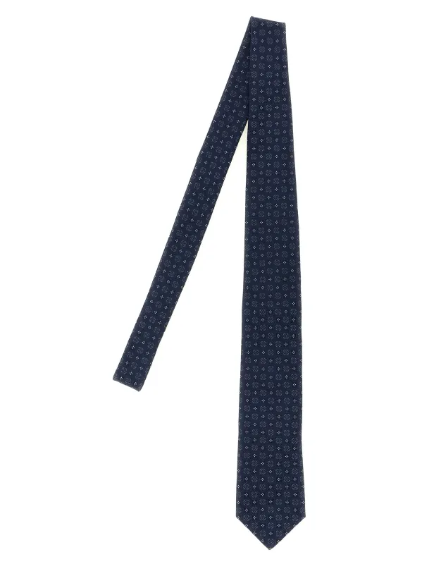 Geometric Design Tie Ties And Papillon Blue made by Brunello Cucinelli