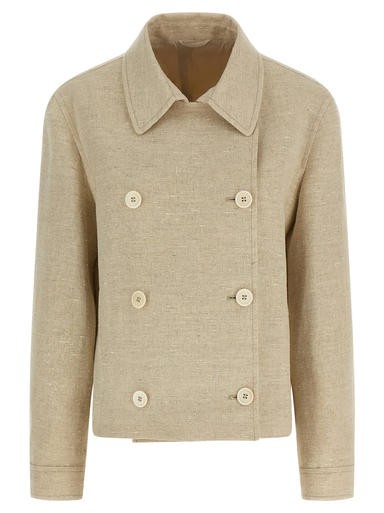 Double-Breasted Jacket Puffer Jackets Beige sold by Wanan Luxury