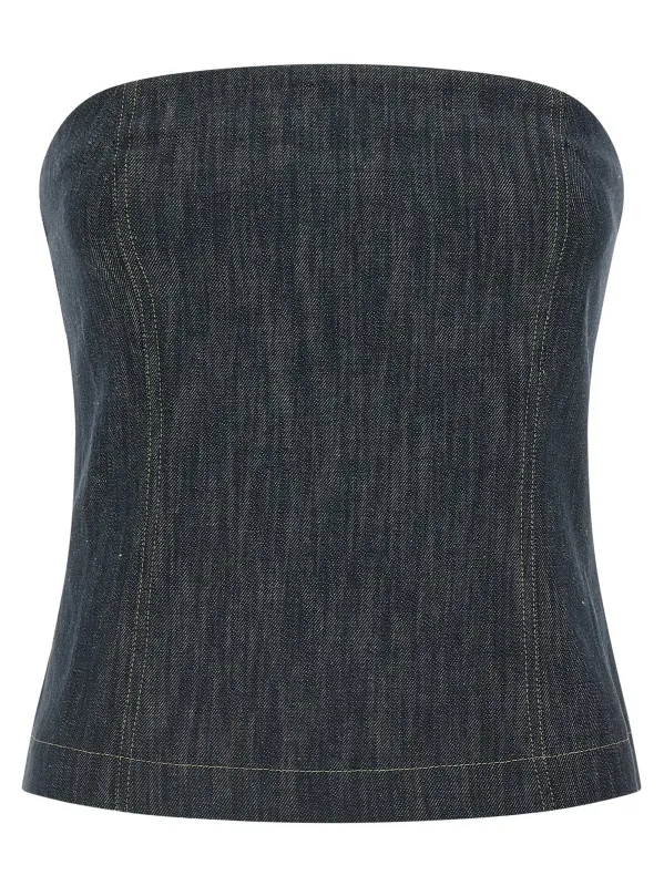 Denim Top Tops Blue made by Brunello Cucinelli
