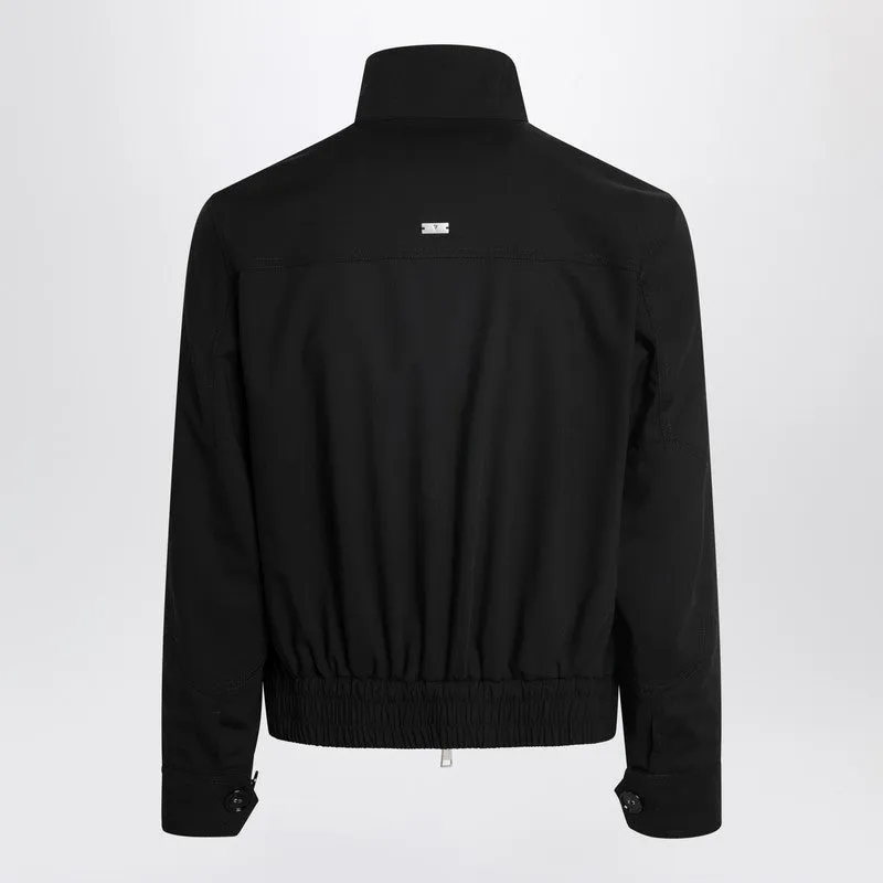 Black Zip-Up Wool Jacket sold by Wanan Luxury product image thumbnail 2