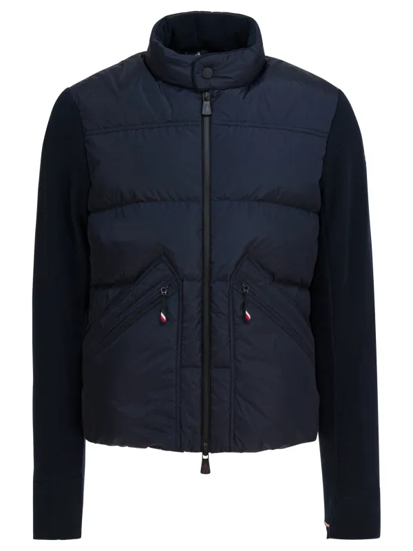 Lightweight Down Jacket With Logo Jackets And Coats Blue made by Moncler