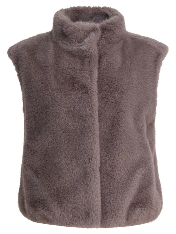 Sleeveless Faux Fur Jacket Jackets And Coats Pink made by Herno