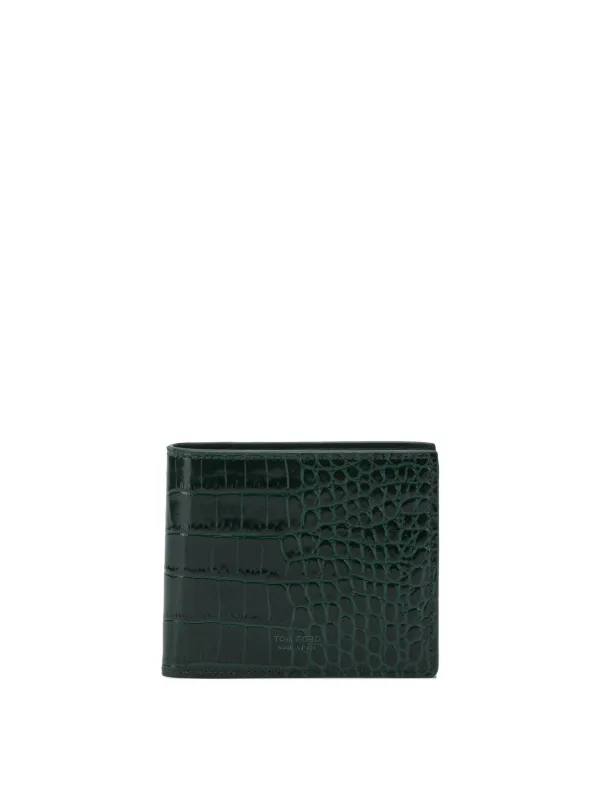 Crocodile Print Leather Wallet Wallets & Card Holders Green made by Tom Ford