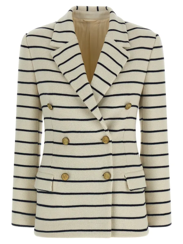 Striped Sweater Blazer Multicolor made by Brunello Cucinelli