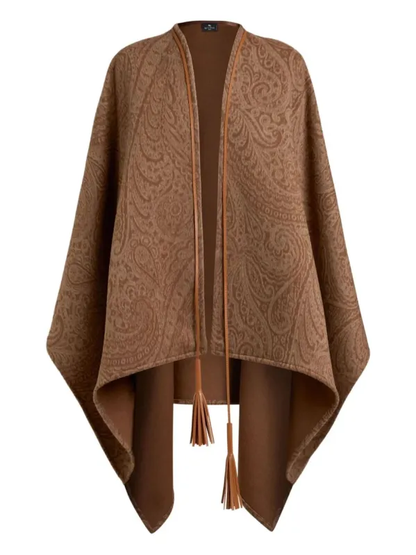 Jacquard Wool And Cashmere Cape made by Etro